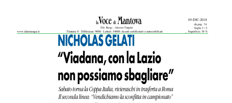 "Viadana, con la Lazio non possiamo sbagliare"