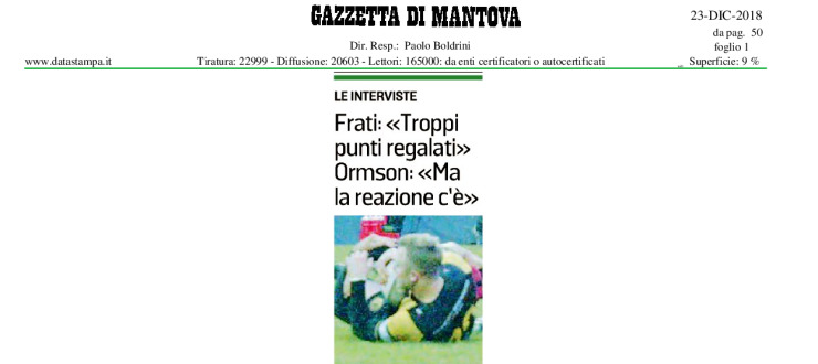 Frati: "Troppi punti regalati"