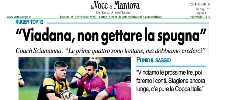 "Viadana non gettare la spugna"