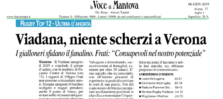 Viadana niente scherzi a Verona