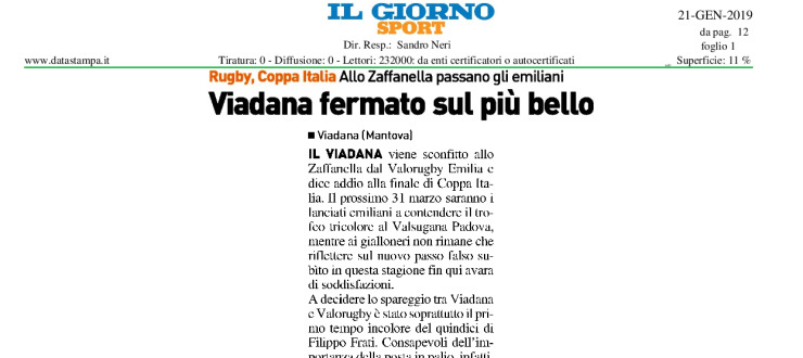 Viadana fermato sul più bello