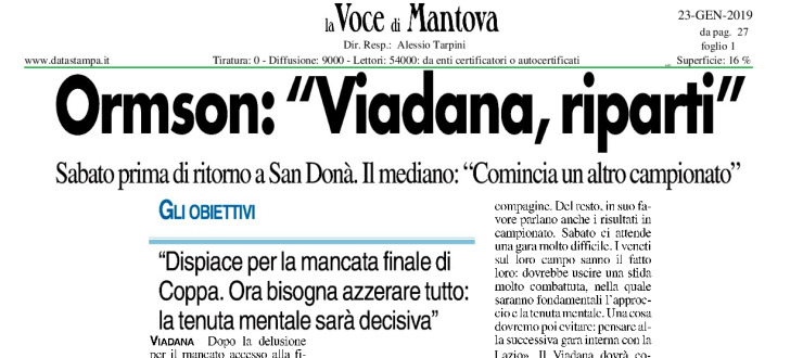 Ormson: "Viadana, riparti"