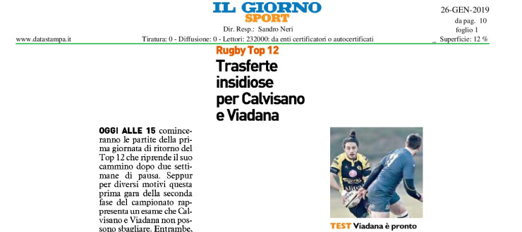 Trasferte insidiose per Calvisano e Viadana