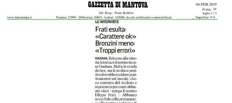 Frati esulta:"Carattere ok" Bronzini meno:"Troppi errori"