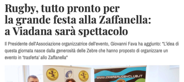 Rugby, tutto pronto per  la grande festa alla Zaffanella:  a Viadana sarà spettacolo