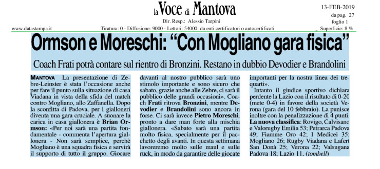 Ormson e Moreschi: "Con Mogliano gara fisica"