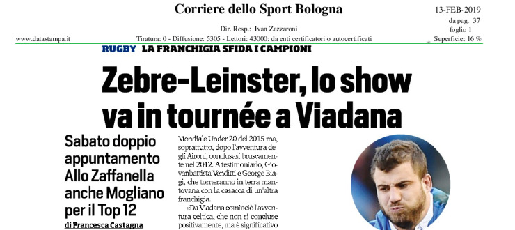 Zebre-Leinster, lo show va in tournee a Viadana