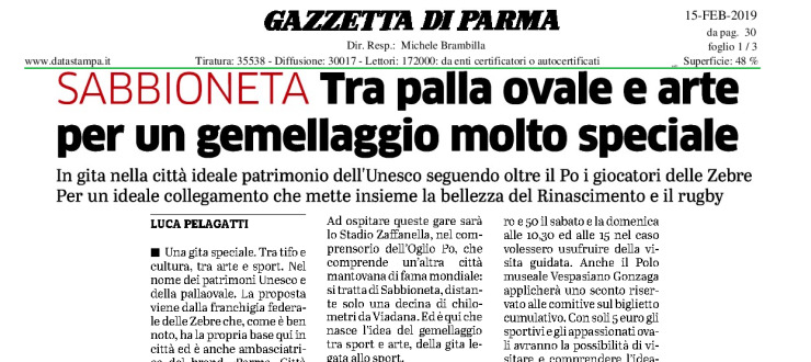 Tra palla ovale e arte per un gemellaggio molto speciale