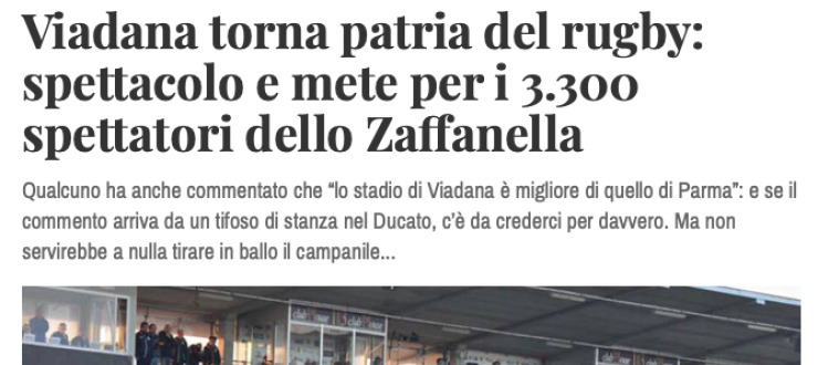 Viadana torna patria del rugby:  spettacolo e mete per i 3.300  spettatori dello Zaffanella