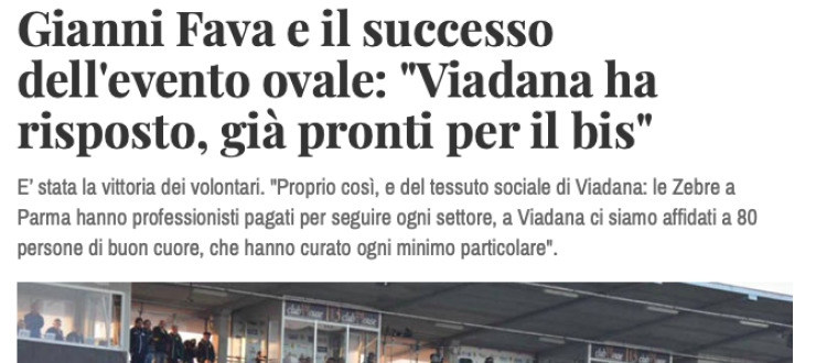Gianni Fava e il successo  dell'evento ovale: "Viadana ha  risposto, già pronti per il bis"
