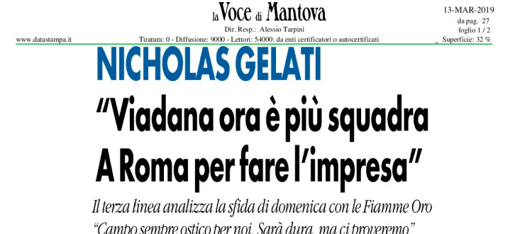 "Viadana ora è più squadra. A Roma per fare l'impresa"