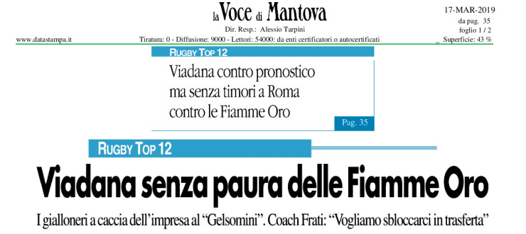 Viadana senza paura delle Fiamme Oro