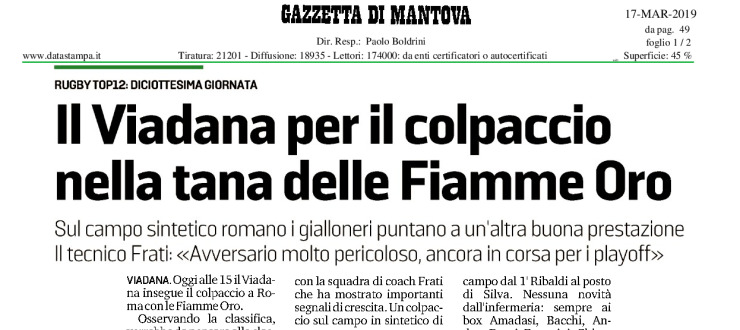 Il Viadana per il colpaccio nella tana delle Fiamme Oro
