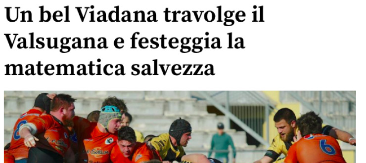 Un bel Viadana travolge il Valsugana e festeggia la matematica salvezza