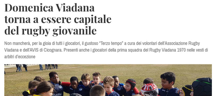 Domenica Viadana torna a essere capitale del rugby giovanile