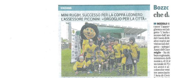 Minirugby, successo per la Coppa Leonero. L'assessore Piccinini: «Orgoglio per la città»