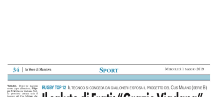 Il saluto di Frati: "Grazie Viadana"
