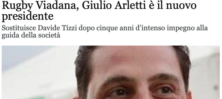 Rugby Viadana, Giulio Arletti è il nuovo presidente