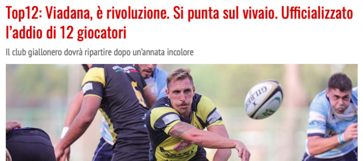 Top12: Viadana, è rivoluzione. Si punta sul vivaio. Ufficializzato l’addio di 12 giocatori