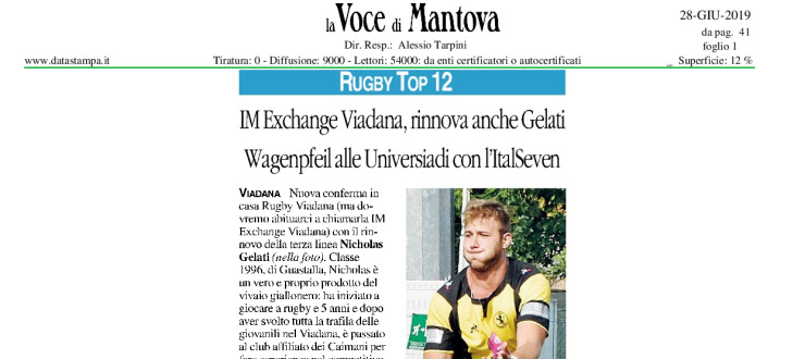 IM Exchange Viadana, rinnova anche Gelati