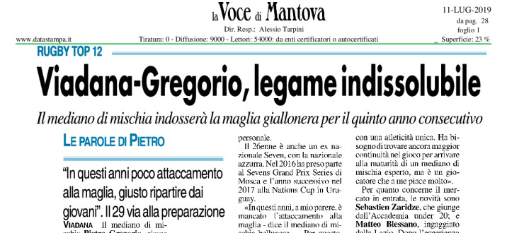 Viadana-Gregorio, legame indissolubile