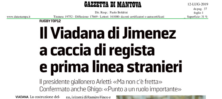 Il Viadana di Jimenez a caccia di regista e prima linea stranieri