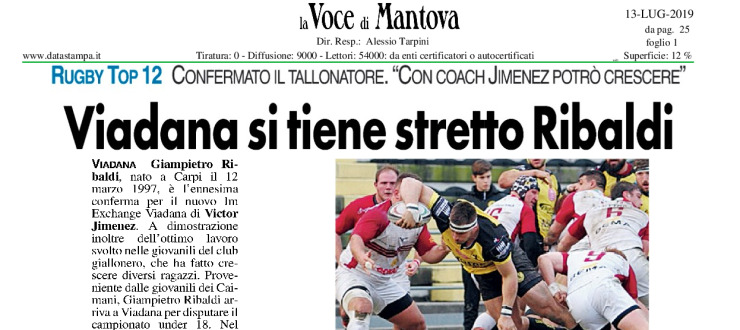 Viadana si tiene stretto Ribaldi