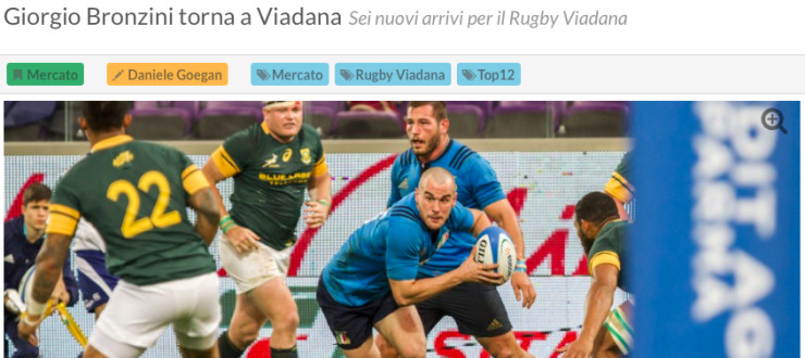 Giorgio Bronzini torna a Viadana