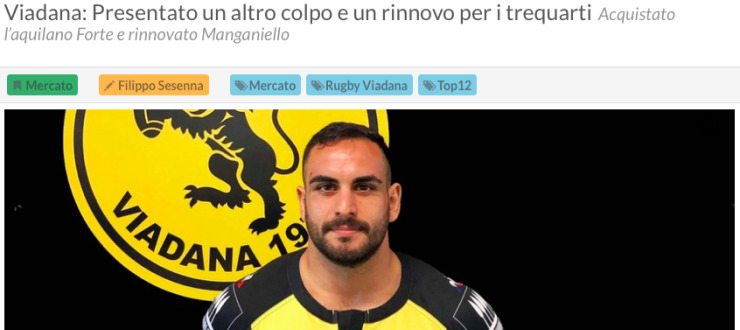 Viadana: Presentato un altro colpo e un rinnovo per i trequarti