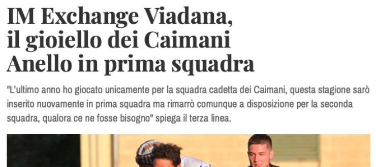 IM Exchange Viadana,  il gioiello dei Caimani Anello in prima squadra