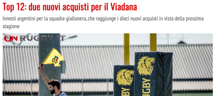 Top 12: due nuovi acquisti per il Viadana