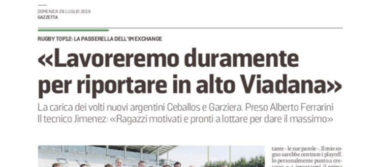 «Lavoreremo duramente per riportare in alto Viadana»