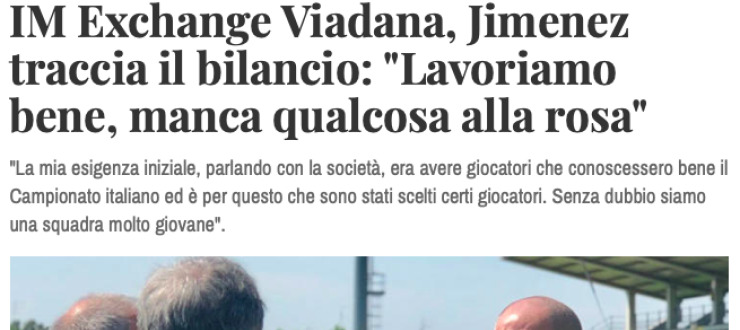 IM Exchange Viadana, Jimenez  traccia il bilancio: "Lavoriamo  bene, manca qualcosa alla rosa"