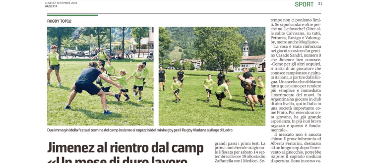 Jimenez al rientro dal camp.«Un mese di duro lavoro Im Exchange a buon punto»