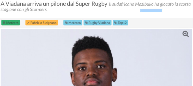  A Viadana arriva un pilone dal Super Rugby