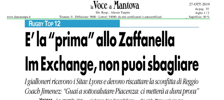 E' la "prima" allo Zaffanella Im Exchange, non puoi sbagliare