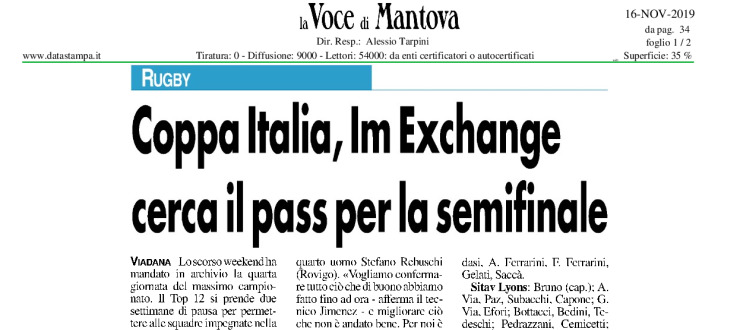 Coppa Italia, Im Exchange cerca il pass per la semifinale