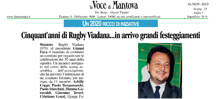 Cinquant'anni di Rugby Viadana...in arrivo grandi festeggiamenti