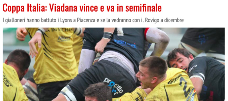 Coppa Italia: Viadana vince e va in semifinale