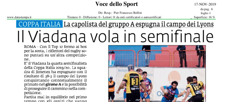 Il Viadana vola in semifinale