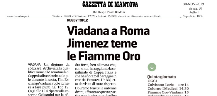 Viadana a Roma Jimenez teme le Fiamme Oro