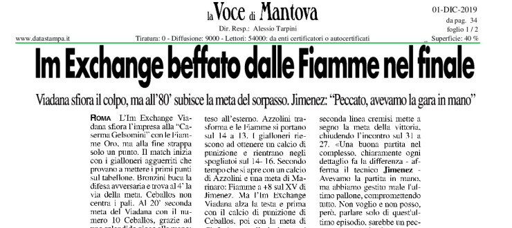 Im Exchange beffato dalle Fiamme nel finale