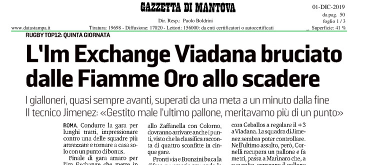 L'Im Exchange Viadana bruciato dalle Fiamme Oro allo scadere