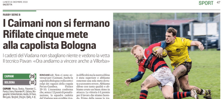 I Caimani non si fermano. Rifilate cinque mete alla capolista Bologna