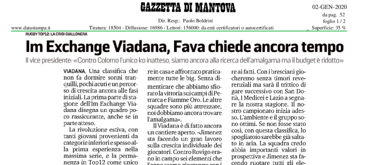 Im Exchange Viadana, Fava chiede ancora tempo