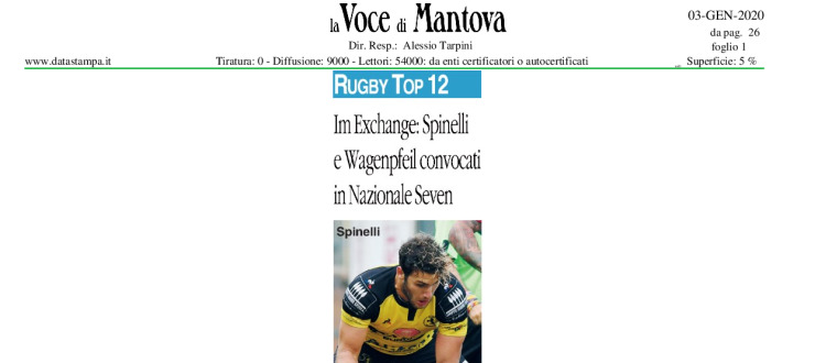 Im Exchange: Spinelli e Wagenfeil convocati in Nazionale Seven 
