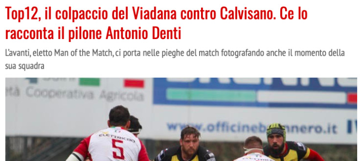 Top12, il colpaccio del Viadana contro Calvisano. Ce lo racconta il pilone Antonio Denti