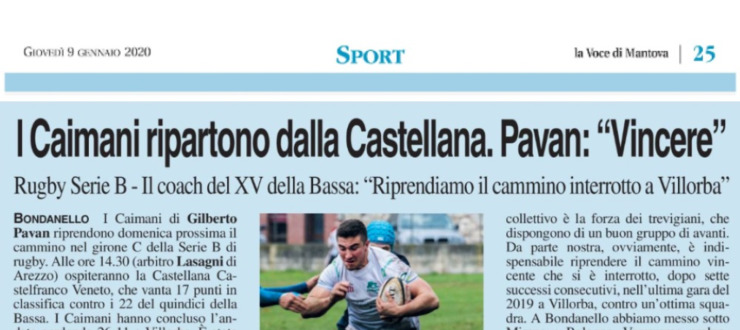 I Caimani ripartono dalla Castellana. Pavan: "Vincere"