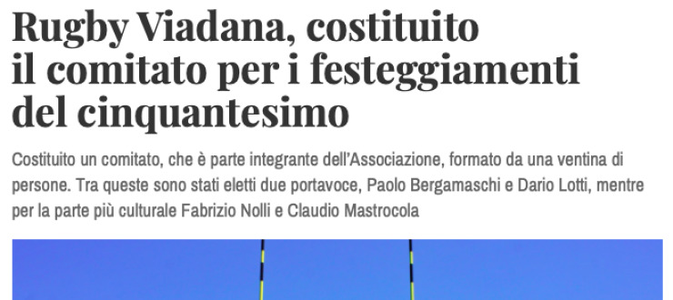 Rugby Viadana, costituito  il comitato per i festeggiamenti  del cinquantesimo