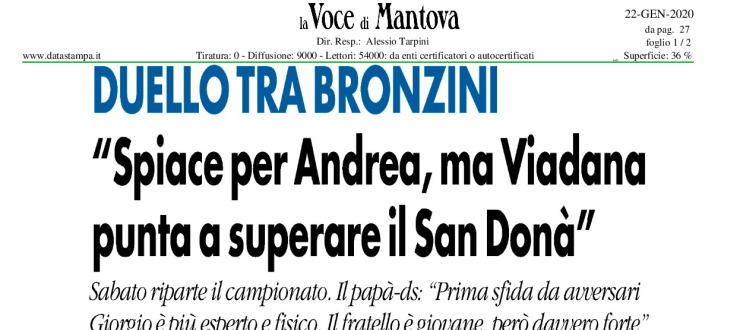 "Spiace per Andrea, ma Viadana punta a superare il San Donà"
